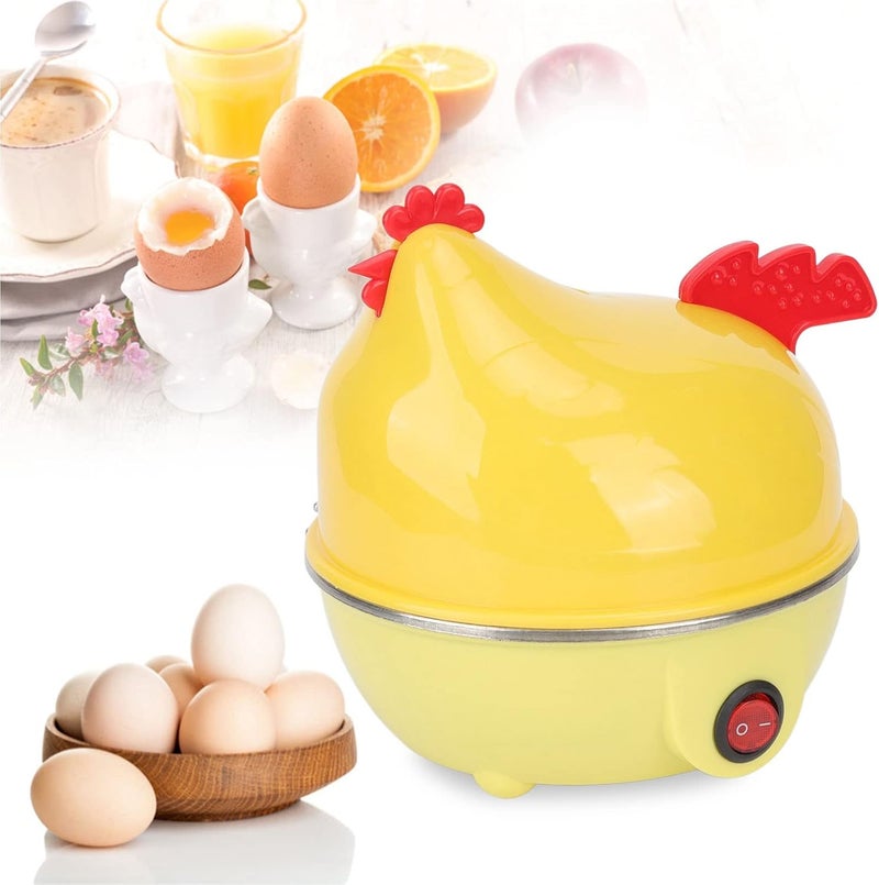Jeanoko 1PCS Easy Egg Cooker, Quick Egg Cooker, Hard-Boiled Egg Cooker with 7 Egg Capacity, Automatic Shut Off Chicken Shape for Breakfast, Electric Egg Cookers Rapid Egg Cooker - Image 4